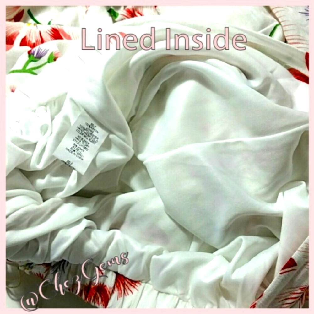 ❤HOST PICK❤ White floral palazzo pants NWT S M L - Picture 3 of 7